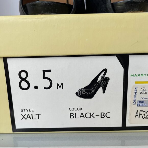 Max Studio Xalt Black Slingback Open Toe Heels - Picture 11 of 11